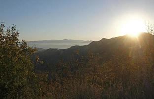 Landscape of the Ed Davis Park at Towsley Canyon - California, USA - during sunset photo