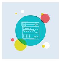 rack. component. module. sound. studio White Line Icon colorful Circle Background vector