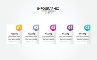 Presentation business Horizontal Infographic template with 5 options vector