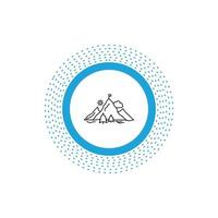 achievement. flag. mission. mountain. success Line Icon. Vector isolated illustration