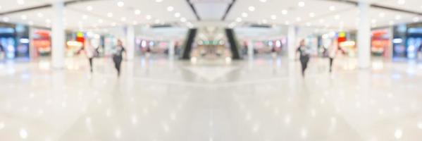 Abstract blur modern shopping mall interior background photo