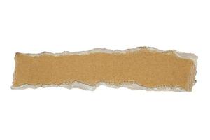 Brown Cardboard paper piece isolated on white background photo