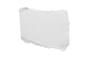 White ripped paper torn edges strips isolated on white background photo