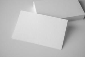 Mockup white business card on white background photo