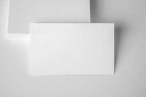 Mockup white business card on white background photo