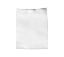 White blank clothing tag label isolated on white background photo