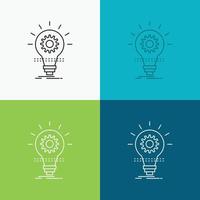 Bulb. develop. idea. innovation. light Icon Over Various Background. Line style design. designed for web and app. Eps 10 vector illustration