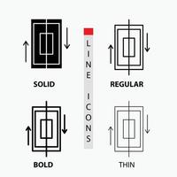 sync. synchronization. data. phone. smartphone Icon in Thin. Regular. Bold Line and Glyph Style. Vector illustration