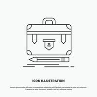 briefcase. business. financial. management. portfolio Icon. Line vector gray symbol for UI and UX. website or mobile application