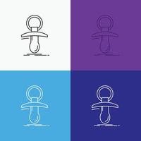 Baby. dummy. newbie. nipple. noob Icon Over Various Background. Line style design. designed for web and app. Eps 10 vector illustration