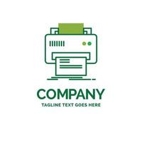 Digital. printer. printing. hardware. paper Flat Business Logo template. Creative Green Brand Name Design. vector