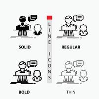 consultation. chat. answer. contact. support Icon in Thin. Regular. Bold Line and Glyph Style. Vector illustration