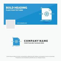 Blue Business Logo Template for 3d. document. file. object. processing. Facebook Timeline Banner Design. vector web banner background illustration