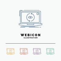 App. application. new. software. update 5 Color Line Web Icon Template isolated on white. Vector illustration