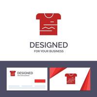 tarjeta de visita creativa y plantilla de logotipo camisa camiseta tela uniforme vector ilustración