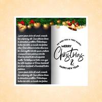 Christmas card design with elegant design and light golden background vector