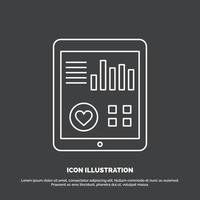 monitoring. health. heart. pulse. Patient Report Icon. Line vector symbol for UI and UX. website or mobile application