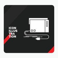 Red and Black Creative presentation Background for audio. card. external. interface. sound Glyph Icon vector