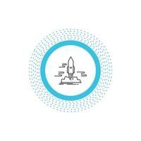 launch. Publish. App. shuttle. space Line Icon. Vector isolated illustration