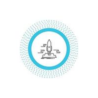 launch. Publish. App. shuttle. space Line Icon. Vector isolated illustration