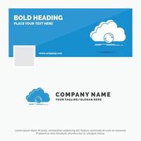 Blue Business Logo Template for cloud. syncing. sync. data. synchronization. Facebook Timeline Banner Design. vector web banner background illustration