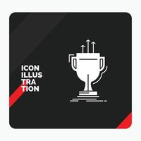 fondo de presentación creativa rojo y negro para el premio. competitivo. taza. borde. icono de glifo de premio vector