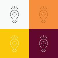 Location. Pin. Camping. holiday. map Icon Over Various Background. Line style design. designed for web and app. Eps 10 vector illustration