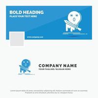 Blue Business Logo Template for Death. frag. game. kill. sword. Facebook Timeline Banner Design. vector web banner background illustration