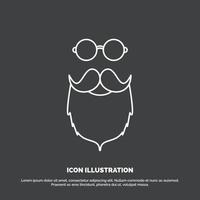 moustache. Hipster. movember. beared. men Icon. Line vector symbol for UI and UX. website or mobile application