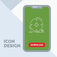 Clinical. digital. health. healthcare. telemedicine Line Icon in Mobile for Download Page vector