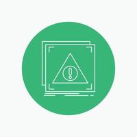 Error. Application. Denied. server. alert White Line Icon in Circle background. vector icon illustration