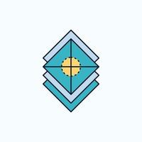 Arrange. design. layers. stack. layer Flat Icon. green and Yellow sign and symbols for website and Mobile appliation. vector illustration
