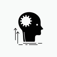 Mind. Creative. thinking. idea. brainstorming Glyph Icon. Vector isolated illustration