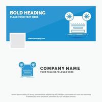 Blue Business Logo Template for Record. recording. retro. tape. music. Facebook Timeline Banner Design. vector web banner background illustration