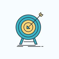goal. hit. market. success. target Flat Icon. green and Yellow sign and symbols for website and Mobile appliation. vector illustration