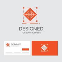Business logo template for Architecture. cluster. grid. model. preparation. Orange Visiting Cards with Brand logo template. vector