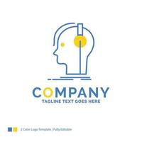 composer. headphones. musician. producer. sound Blue Yellow Business Logo template. Creative Design Template Place for Tagline. vector