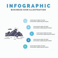 Mountain. hill. landscape. nature. tree Infographics Template for Website and Presentation. GLyph Gray icon with Blue infographic style vector illustration.