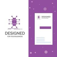 Business Logo for Distribution. grid. infrastructure. network. smart. Vertical Purple Business .Visiting Card template. Creative background vector illustration