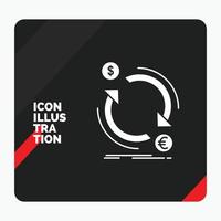 Red and Black Creative presentation Background for exchange. currency. finance. money. convert Glyph Icon vector