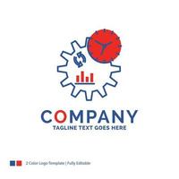 Company Name Logo Design For Business. engineering. management. process. Blue and red Brand Name Design with place for Tagline. Abstract Creative Logo template for Small and Large Business. vector