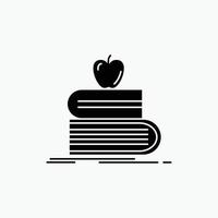 back to school. school. student. books. apple Glyph Icon. Vector isolated illustration