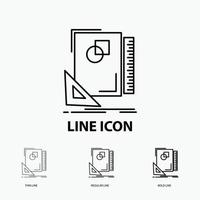 Design. layout. page. sketch. sketching Icon in Thin. Regular and Bold Line Style. Vector illustration