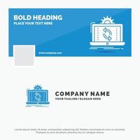 Blue Business Logo Template for data. processing. Analysis. reporting. sync. Facebook Timeline Banner Design. vector web banner background illustration