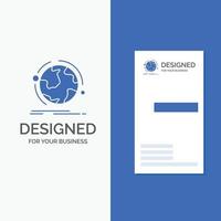 Business Logo for globe. world. discover. connection. network. Vertical Blue Business .Visiting Card template. vector