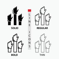 Aspiration. business. desire. employee. intent Icon in Thin. Regular. Bold Line and Glyph Style. Vector illustration