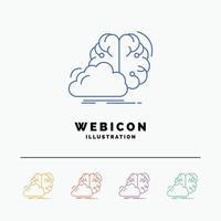 brainstorming. creative. idea. innovation. inspiration 5 Color Line Web Icon Template isolated on white. Vector illustration