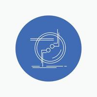 chain. connect. connection. link. wire White Line Icon in Circle background. vector icon illustration