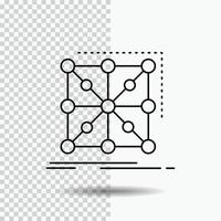 Data. framework. App. cluster. complex Line Icon on Transparent Background. Black Icon Vector Illustration