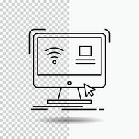 Control. computer. monitor. remote. smart Line Icon on Transparent Background. Black Icon Vector Illustration